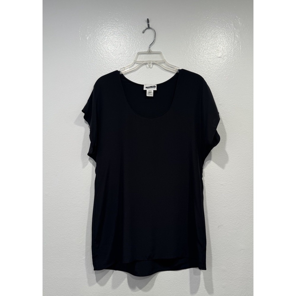 Redacted by Jay Godfrey Black 100% Silk Tunic Top Size Small Minimalist Capsule